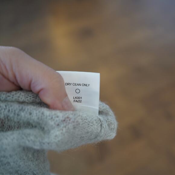 Quince Sweater Womens Small Light Gray Baby Alpaca-Wool Diamond Stitch Crewneck - Picture 4 of 9